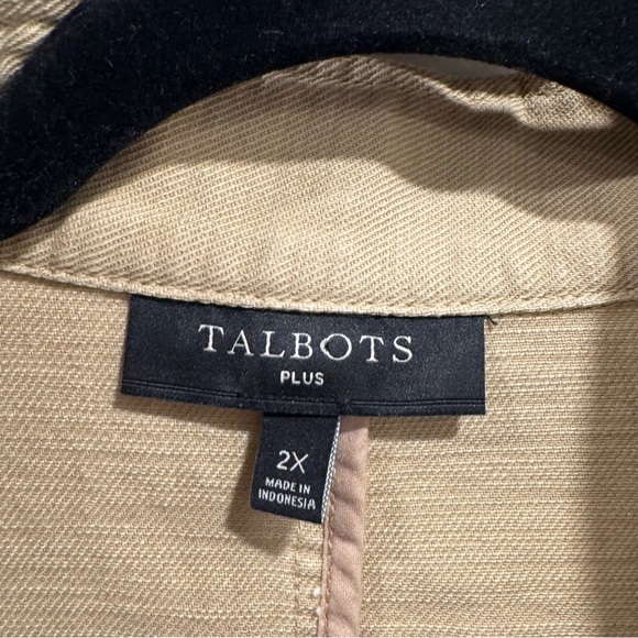 Talbots Band Collar Jacket Plus Size 2X Field Jacket Barn Coat Shacket Spring - Picture 9 of 13